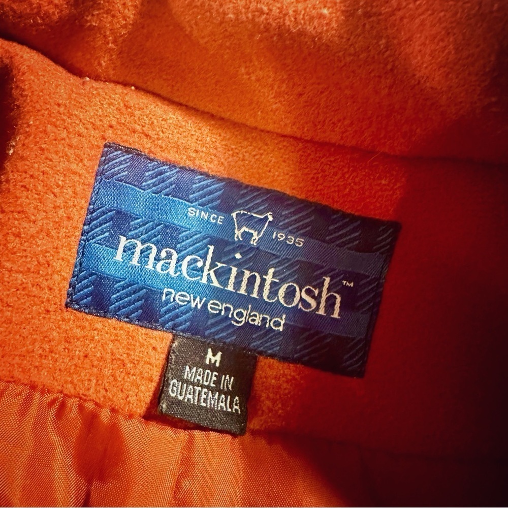 Mackintosh Burnt Orange 100% Wool Winter Coat with Silver Toggle Closure Size M - Picture 3 of 16